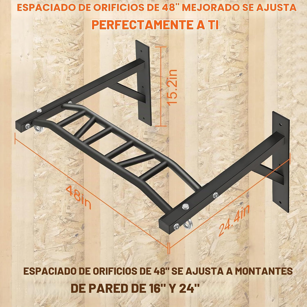 Barra de Dominadas de Montaje en Pared Upgrade, Barra de Dominadas Multiagarre de Alta Resistencia para Entrenamiento de Fuerza, Capacidad de 600 lbs, Construcción en Acero Duradera, Perfecta para Entrenamientos en Casa y Garaje