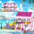 Conjunto de construcción Pink Girls Summer Villa Friends compatible con Friends Construction educativo para niños 8-12 años en adelante 1018 piezas