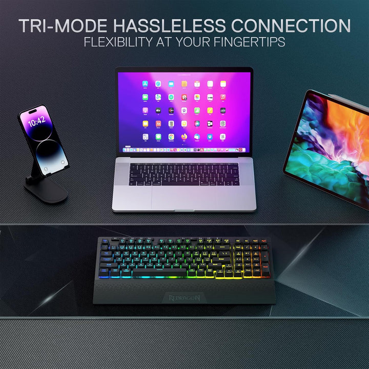 Redragon K515 PRO Shiva RGB - Teclado para videojuegos con membrana...