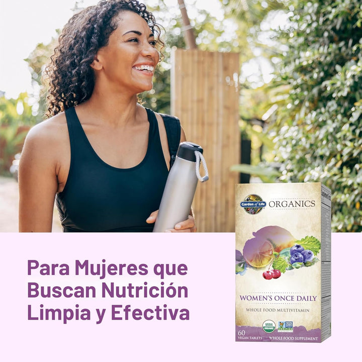 Suplemento multivitamínico orgánico Garden of Life, para mujer, tab...