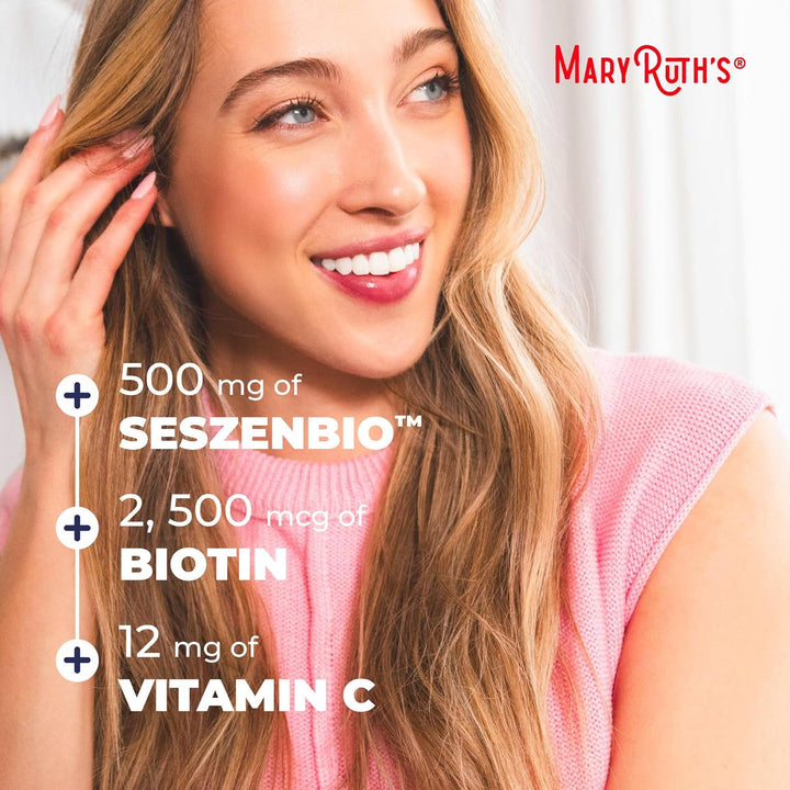 MARYRUTH'S Fórmula líquida diaria para el cabello, con 500 mg d...