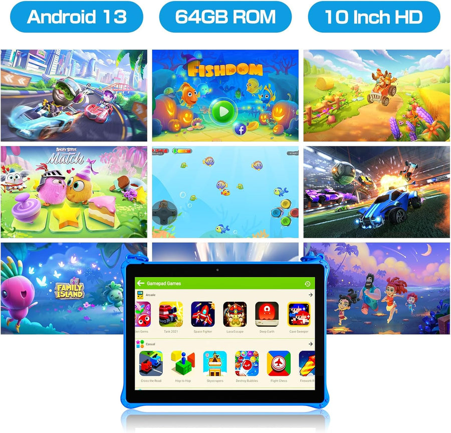 PRITOM Tabletas para niños de 10 pulgadas Android 13, tableta con c...