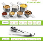 Spring Chef Juego de 14 tazas y cucharas medidoras de acero inoxidable
