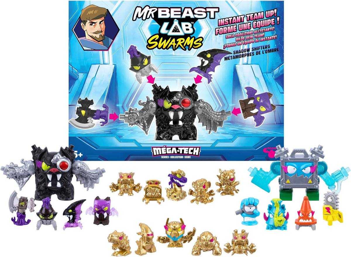 MRBEAST LAB Swarms MEGA-TECH Instant Team Up Pack, incluyendo 2 MEGA Swarms