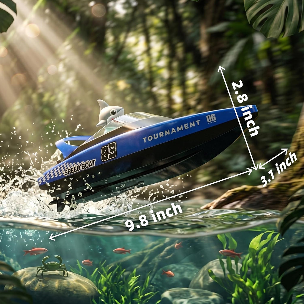 BEZGAR 2 paquetes de 10 pulgadas 15 KPH Fast RC Shark Barcos para niños