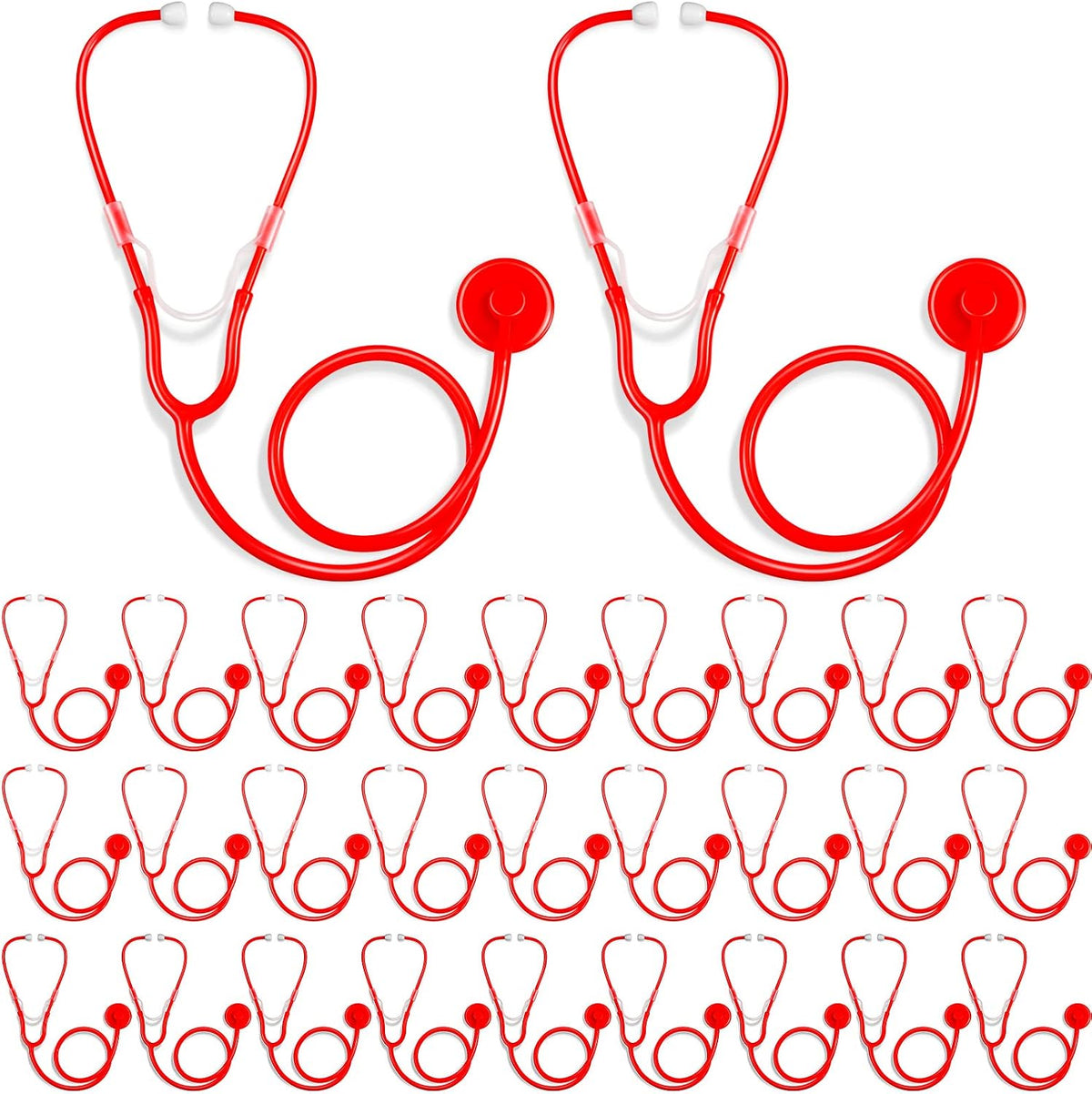 Paquete de 30 Estetoscopios de Juguete para Niños Estetoscopios Desechables a Granel Funcionamiento Real Enfermería Médico Juego de Simulación Accesorios de Disfraz de Enfermera para Niños