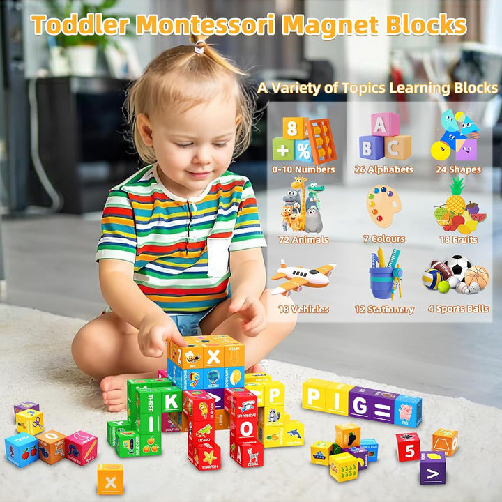 Bloques magnéticos para niños pequeños de 1 a 3 años, bloques de |...