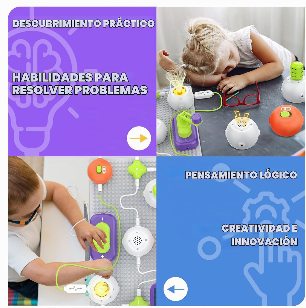Kits de ciencia para niños - Kits STEM para niños, Kit de exploración de electrónica, Más de 150 proyectos, 14 partes de circuito, juguetes educativos STEM para niños y niñas de 3, 4, 5, 6, 7, 8, 9