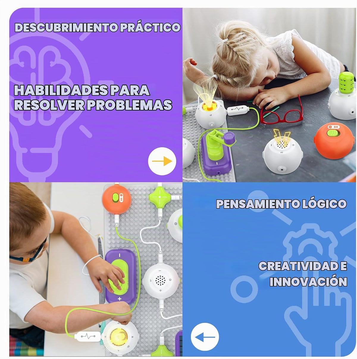 Kits de ciencia para niños - Kits STEM para niños, Kit de exploración de electrónica, Más de 150 proyectos, 14 partes de circuito, juguetes educativos STEM para niños y niñas de 3, 4, 5, 6, 7, 8, 9
