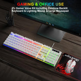 Conjunto de teclado y ratón RGB para juegos BlueFinger con retroilu...