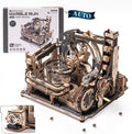 ROKR Rompecabezas 3D para adultos, kit de modelo eléctrico Marble Spaceport LGC01, 472 piezas de rompecabezas de madera con diseño de canicas, juguete de construcción, decoración de escritorio