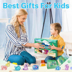Bombas de baño para niños con juguetes en el interior, paquete de 24 bombas de baño para niños con juguetes sorpresa que brillan en la oscuridad, rellenos de calcetines para niños y niñas