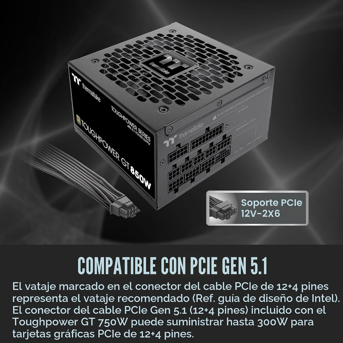 Thermaltake Toughpower GT 850W ATX 3.1 Fuente de alimentación están...