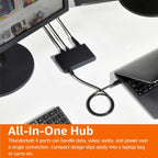 Amazon Basics Estación de acoplamiento Thunderbolt 4, soporte de pantalla dual 4K a 60Hz, entrega de energía de 85 W, 3 veces TBT4 descendente, 1 USB A 3.1, compatible con Mac/Windows, negro