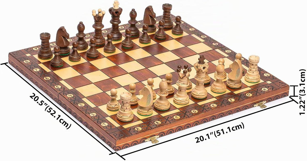 Husaria Juego de ajedrez de madera Ambassador, 21.7 in