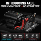 NOCO Boost Air AX65 2000A 12V Arrancador de Batería, Compresor de Aire e Inflador de Neumáticos