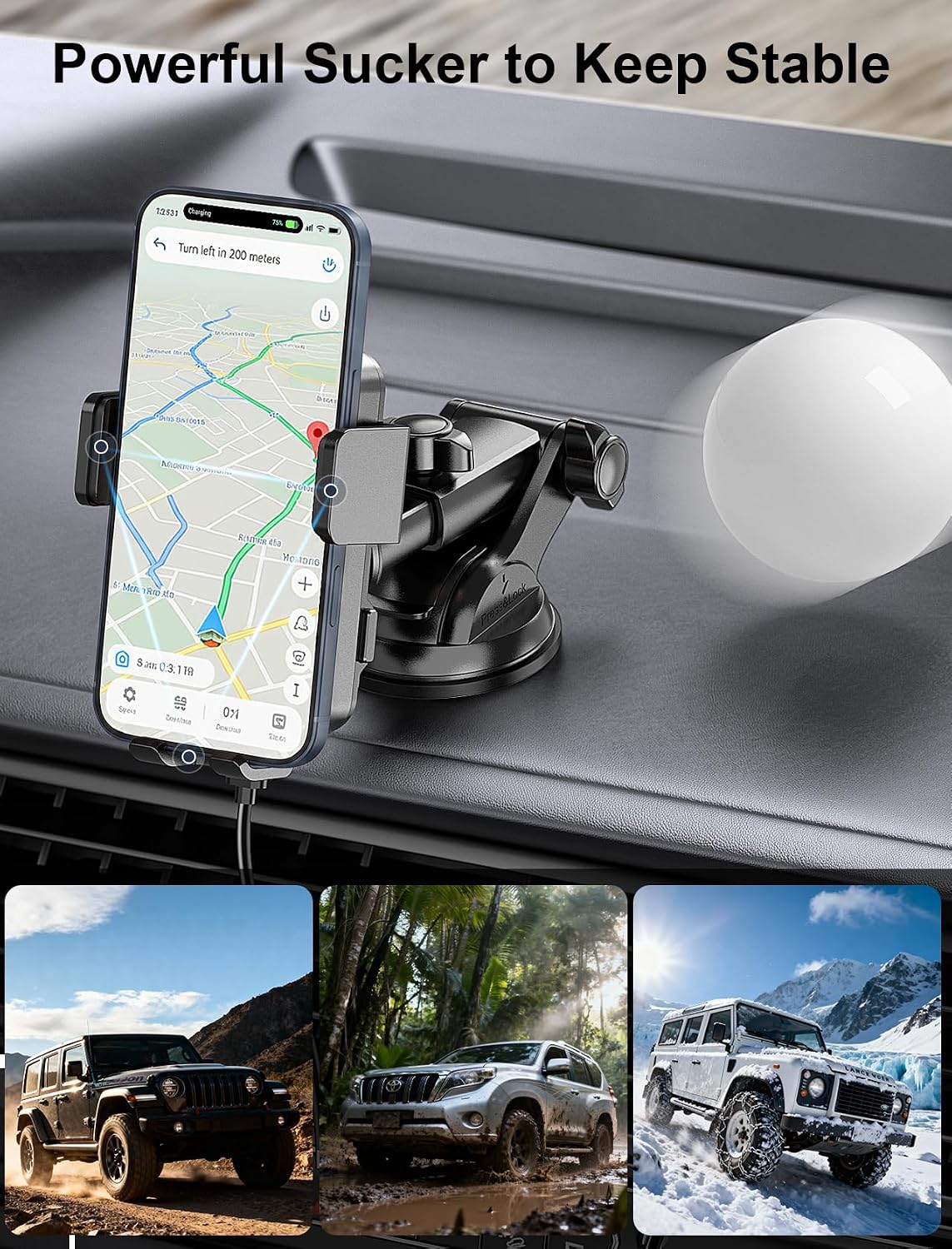 Cargador inalámbrico para automóvil, con sujeción automática, soporte para teléfono de salpicadero/parabrisas/ventilación de aire compatible con iPhone 17 16 15 14/13/13 Pro/12 pro/12/11/X/8