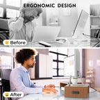 BONTEC Soporte Dual para Monitor Regulable en Longitud y Ángulo de Giro, Nogal