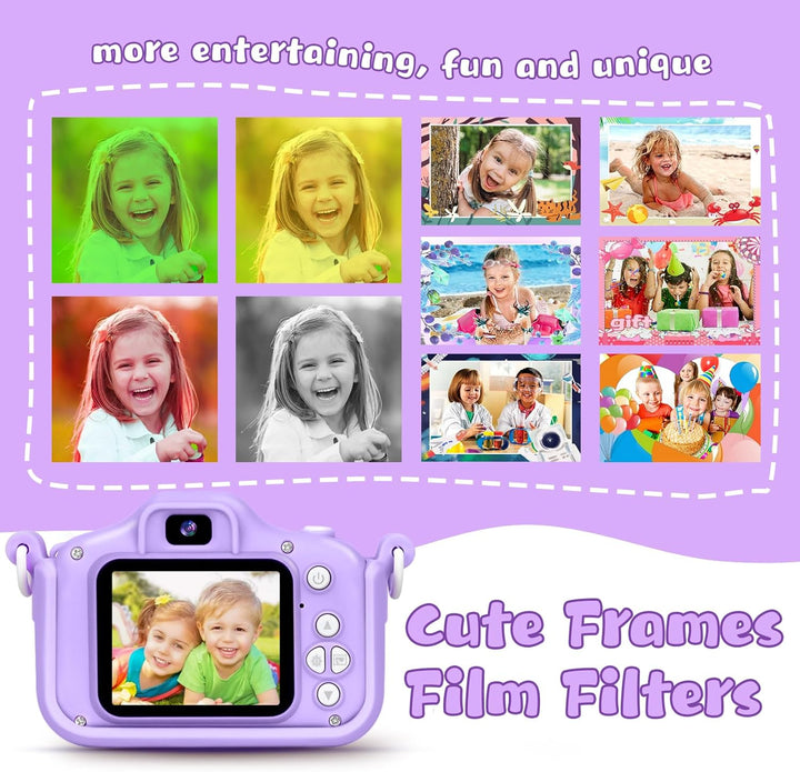 KIZJORYA - Cámara digital mejorada de 48MP para niños, niñas y niño...