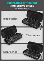 Mumba - Funda de transporte para Nintendo Switch 2 [compatible con consola con funda protectora puesta] [versión 2025 Plus] Bolsa de viaje rígida con 12 ranuras para tarjetas de juego, gran capacidad