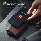 Cartera con tarjetero VULKIT con bloqueo RFID, diseño minimalista, con ventanas dobles para identificación, cartera desplegable para 12 tarjetas, Negro, Talla única, Minimalista