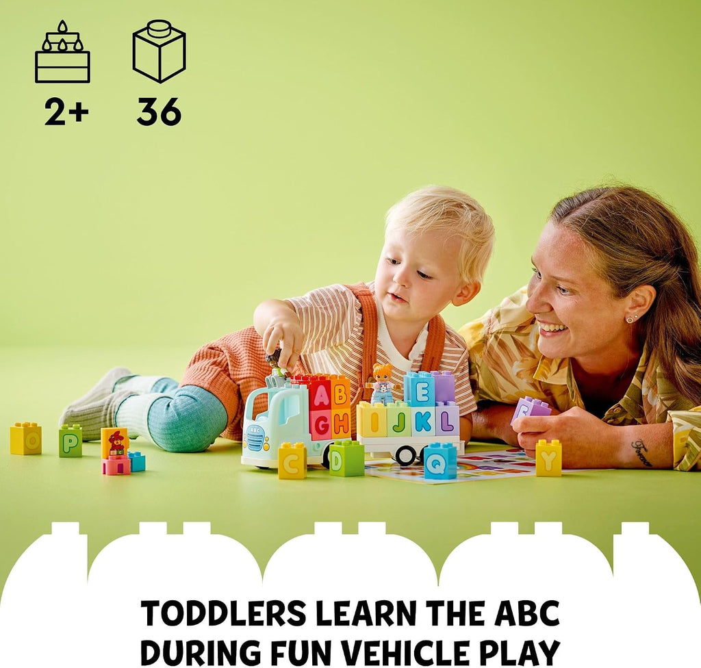 LEGO DUPLO - Juguete de camión del alfabeto de la ciudad, juguetes educativos y de aprendizaje para niños y niñas en edad preescolar, a partir de 2 años, bloques del alfabeto para niños y niñas, ideas