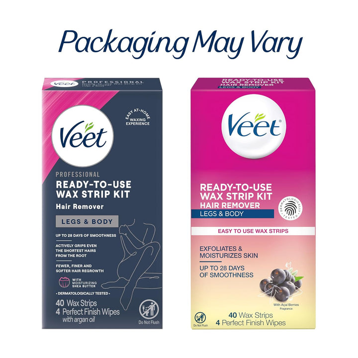 VEET Tiras de cera de azúcar para depilación corporal de mujer, kit...