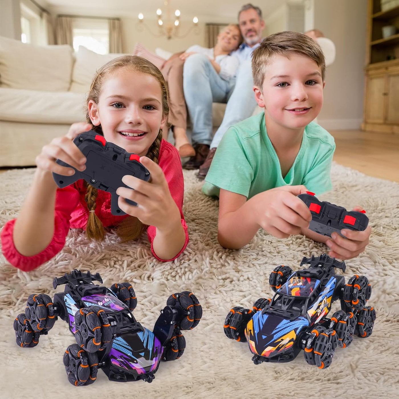 NEXBOX Cool 8 ruedas controladas a mano RC Stunt Car Toys, regalos...