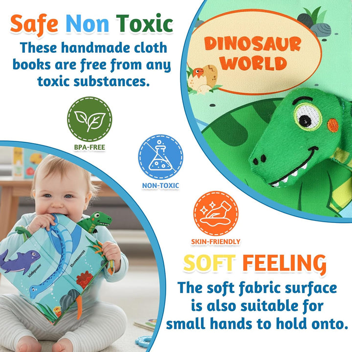 YOGINGO Libros para bebés Montessori Toys Cute Dinosaurs