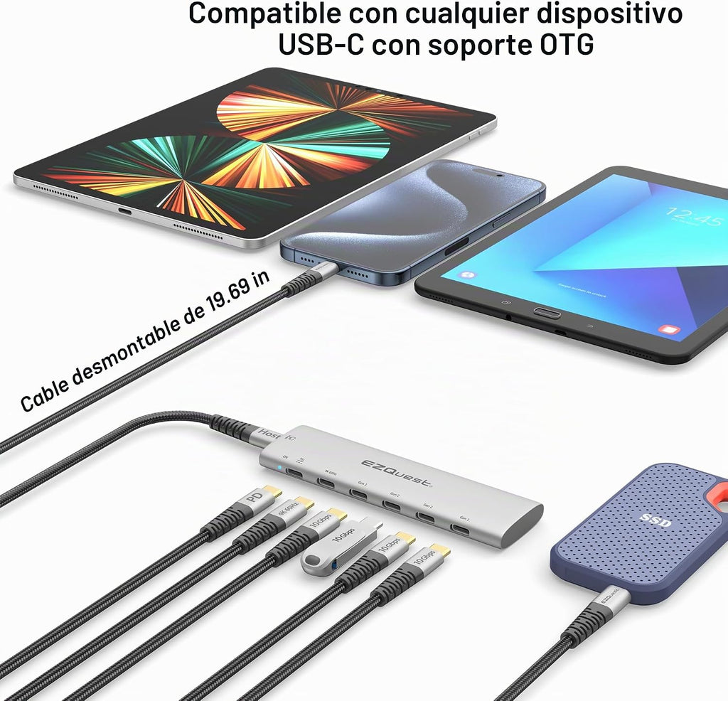 EZQuest, X40030, hub USB, adaptador 5V/1.5A