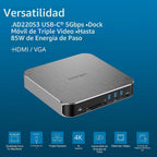 Kensington AD220S3 USB-C Triple Video Mobile Dock K31343WW, Plata