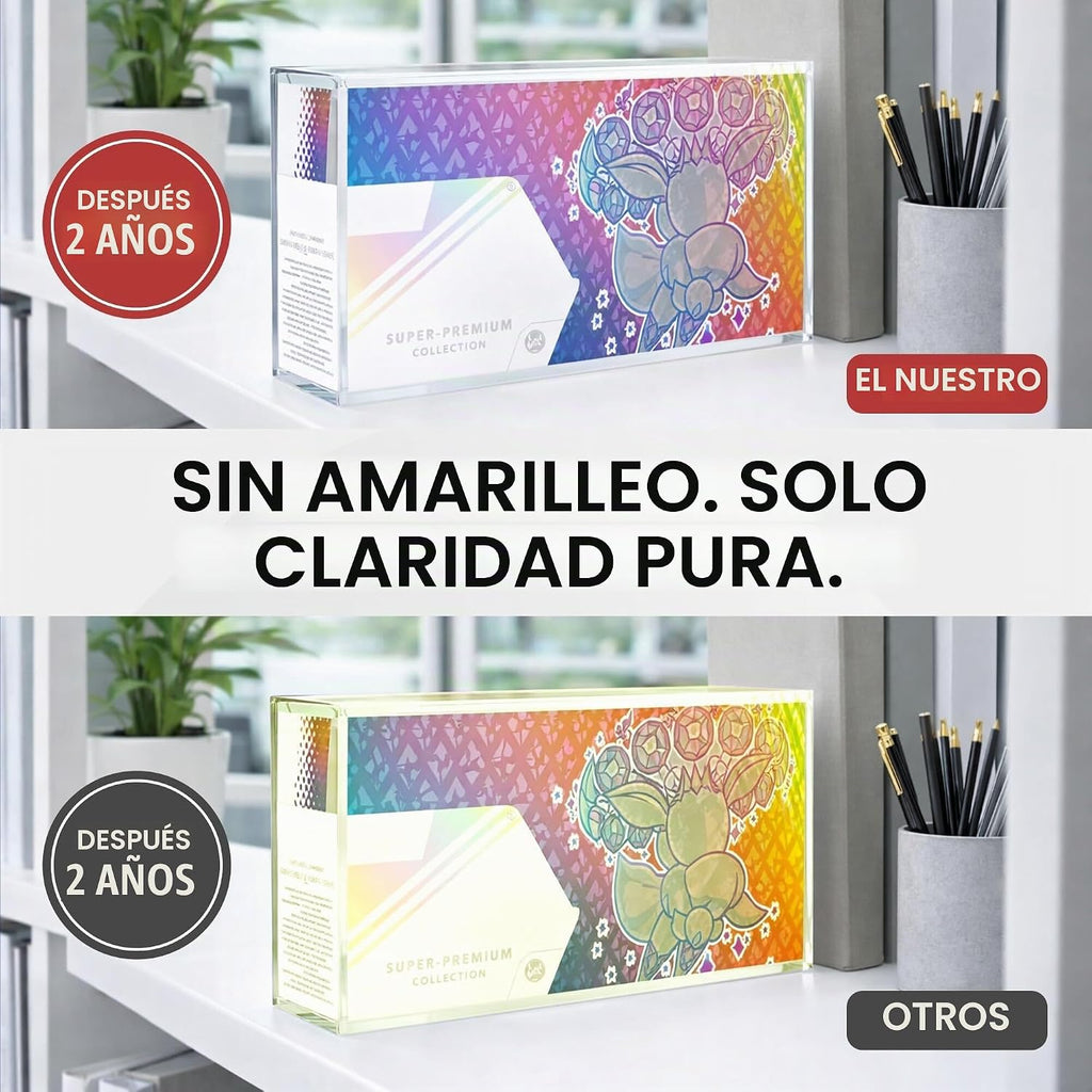Prismatic Evolutions SPC - Caja de acrílico con tapa magnética, acrílico de 8 + 0.197 in de grosor con imanes de 0.197 x 0.118 in, compatible con Prismatic Evolutions Super Premium