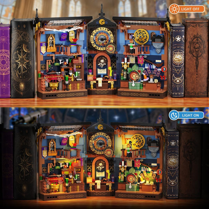 Juego de construcción de rincón de libro de astrología