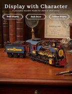 Rompecabezas de tren de vapor de madera 3D pintable para adultos