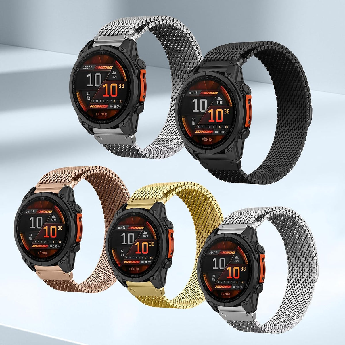 QuickFit - Correa de reloj de metal de 0.866 in para Garmin Fenix 9/9 Pro