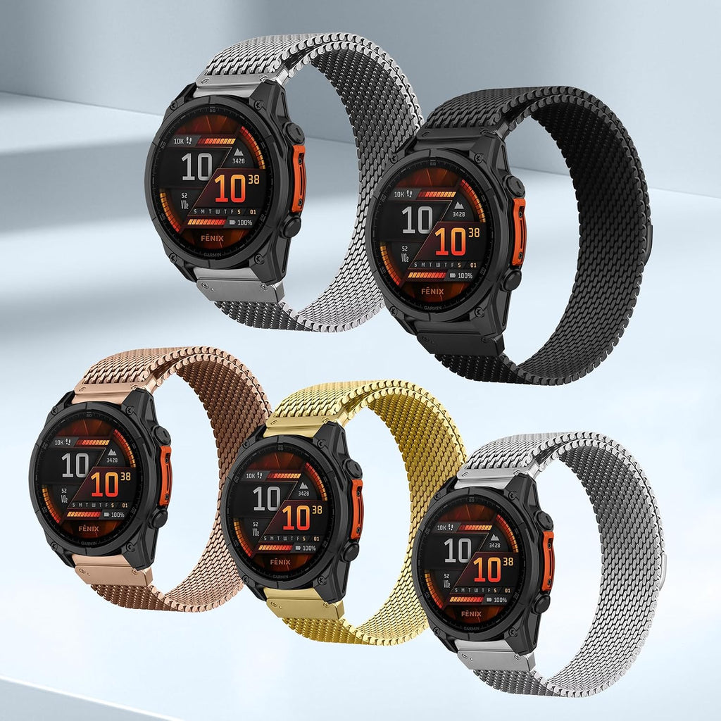 QuickFit - Correa de reloj de metal de 0.866 in para Garmin Fenix 9/9 Pro