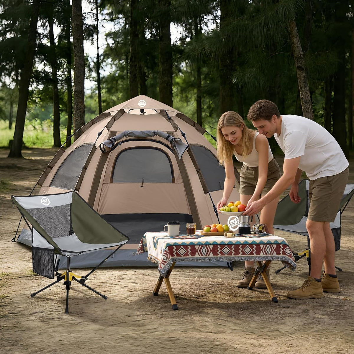 ADSMART Tiendas de campaña instantáneas para acampar 2/3/4/5 personas, impermeable, fácil instalación, tiendas de campaña con bolsa de transporte para senderismo al aire libre