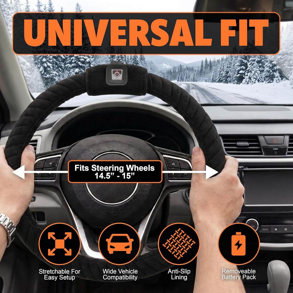 Funda térmica inalámbrica para volante, funda para volante de automóvil