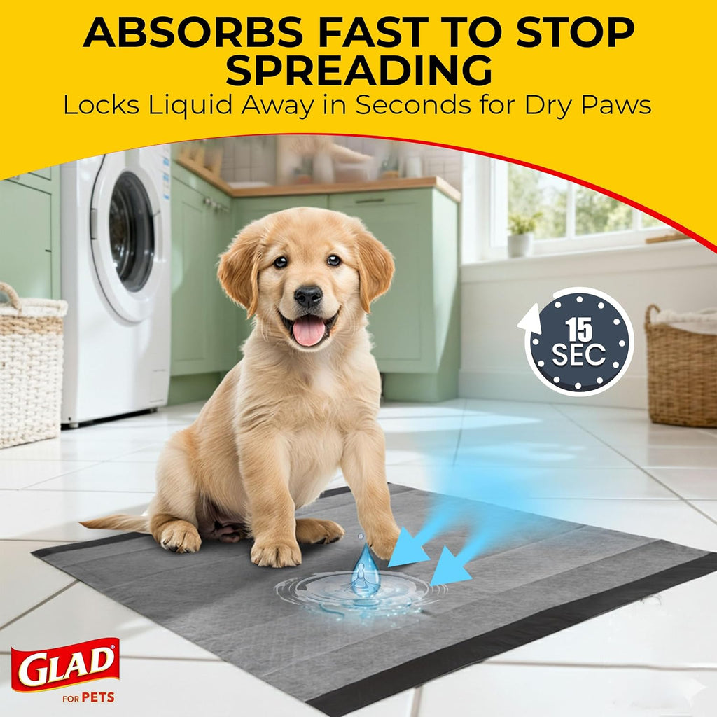 Glad para Pets Activated Carbon Disposable Dog Training Pads, 100 Count