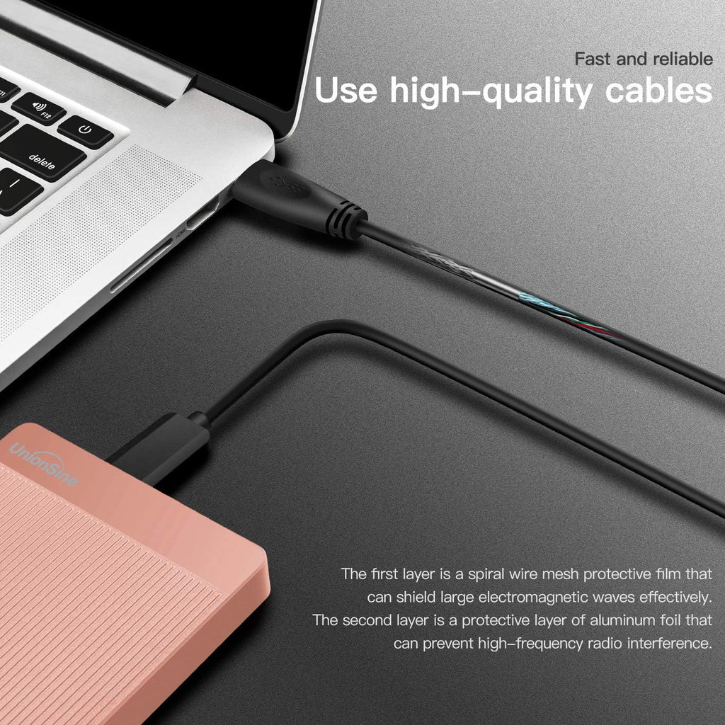 UnionSine - Disco duro externo portátil ultra delgado HDD-USB 3.0 de 500 GB para PC, Mac, Laptop, PS4, Xbox One, Xbox 360 - (Rosa)