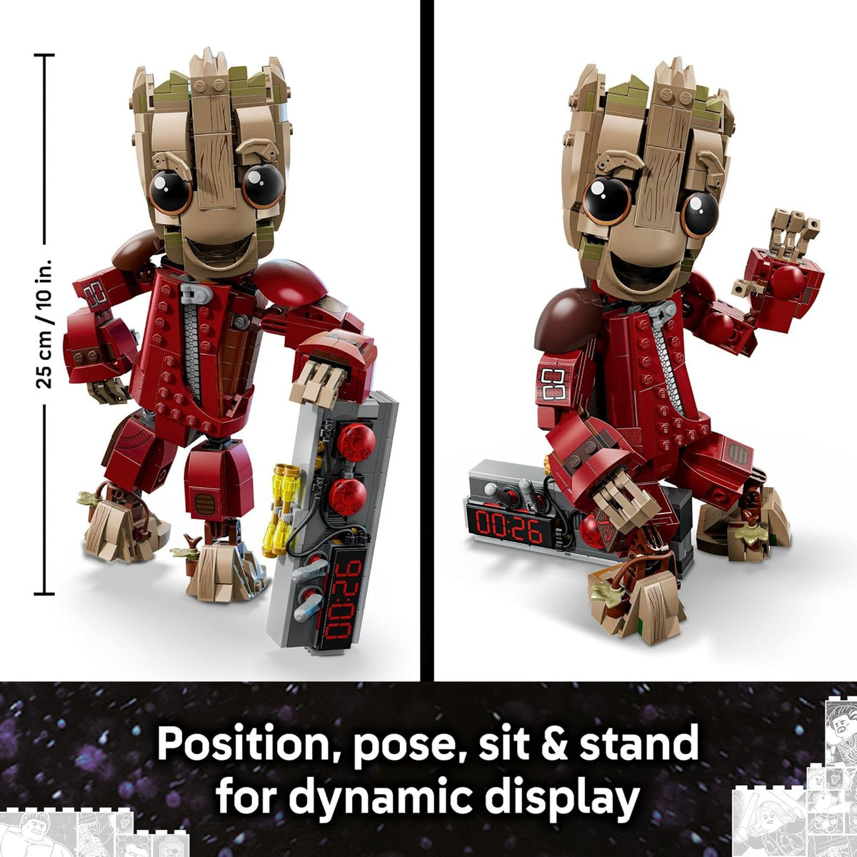 LEGO Marvel Ravager Mono Groot Building Toy para niños y