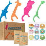 Hilo dental biodegradable para niños, paquete de 100 palillos de hi...
