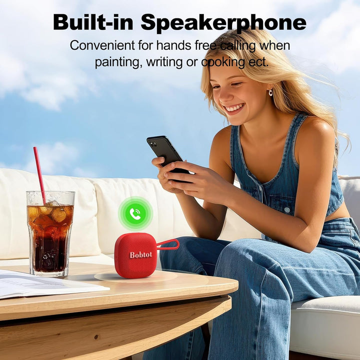 Bobtot Altavoces Bluetooth portátiles con cordón, mini altavoz inal...