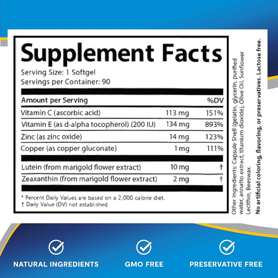 Lipotriad Visionary Eye Vitamins, 90 cápsulas, suministro para 90 d...