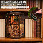 CRIOLPO Kit DIY de rincón de libros Casa en miniatura con luces LED