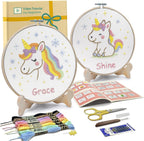 Bradove Kit de bordado de unicornios para principiantes con patrones