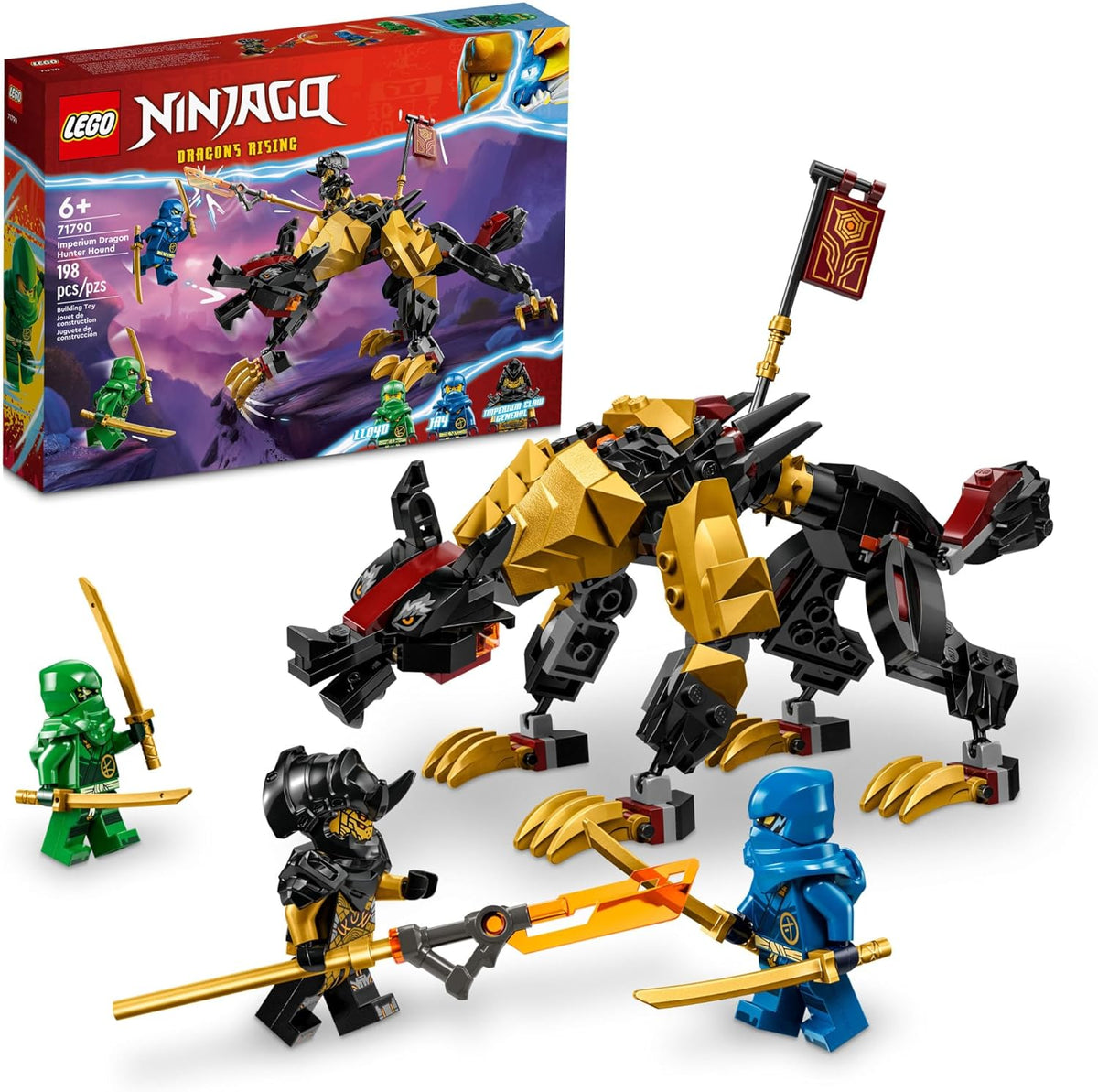 LEGO NINJAGO Imperium Dragon Hunter Hound 71790 - Juego de construcción con juguetes de monstruos y dragones y 3 minifiguras, excelentes juguetes ninja para niños de 6 años en adelante que aman jugar