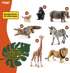 Schleich Wild Life - Paquete de 7 juguetes de animales de sabana | 77763