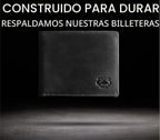 Cartera plegable de piel Stealth Mode para hombre con ventana de identificación y bloqueo RFID