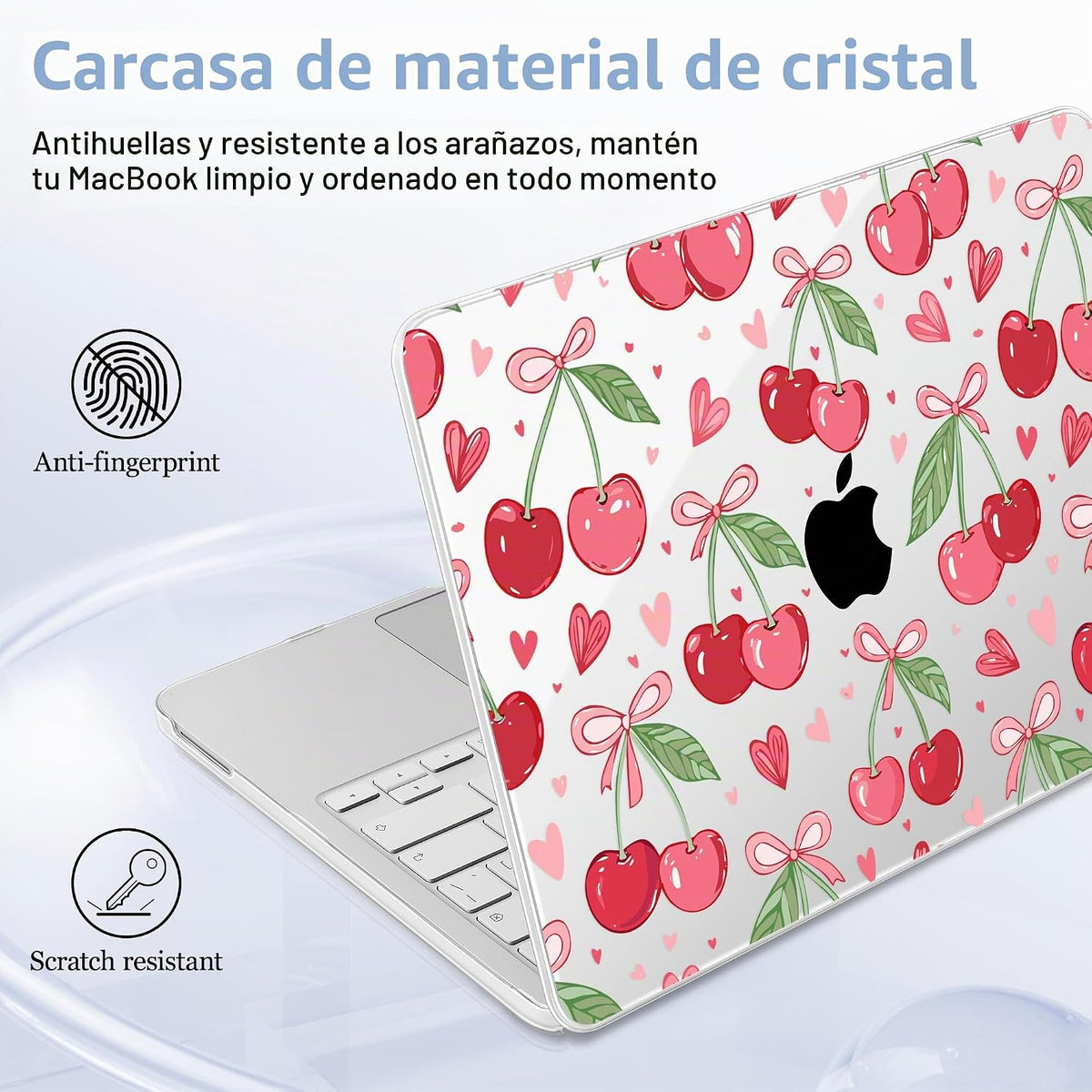 Lepeoac Funda rígida 4 en 1 para MacBook Neo 13 (A3404), cerezas y...